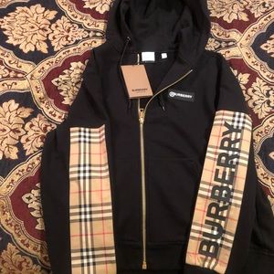 Burberry Vintage Check Panel Oversized Jacket - Large / Black